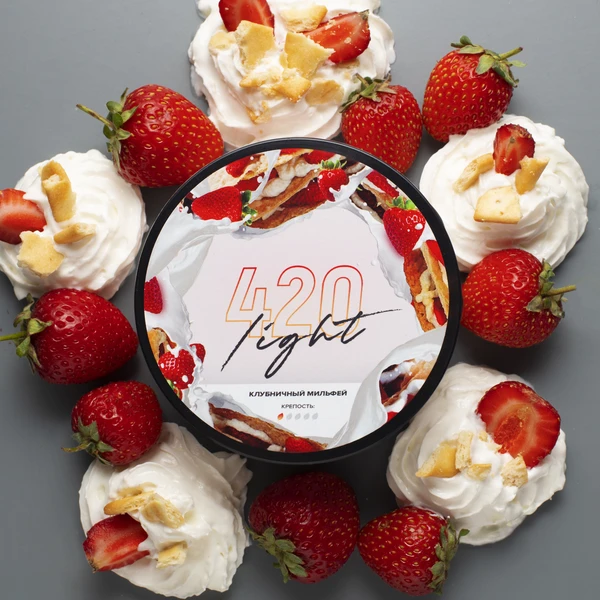 Тютюн 420 Light Strawberry Millefeuille (Полуничний Мільфей) 100 гр